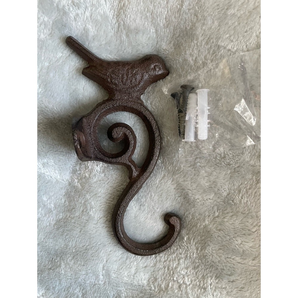 Cast Iron Rustic Bird Wall Hook Coat Towel Key Hook Farmhouse Decor Cottagecore